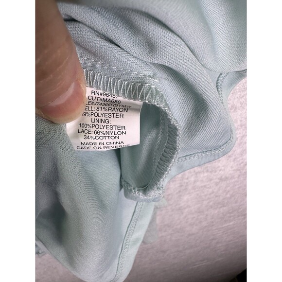 Eyeshadow Maurices Mint Green Lace Bodice Blouson Mini Dress Size Medium - Picture 6 of 6